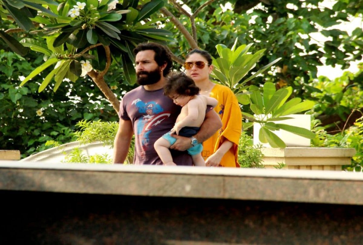 Taimur Spotted Chilling Poolside With Kareena And Saif At Amrita Arora Apartment