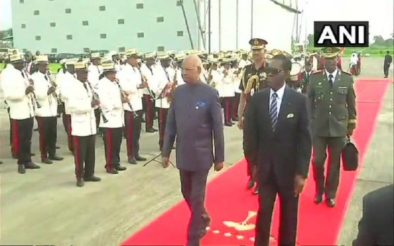 President Ram Nath Kovind arrived in Equatorial Guinea