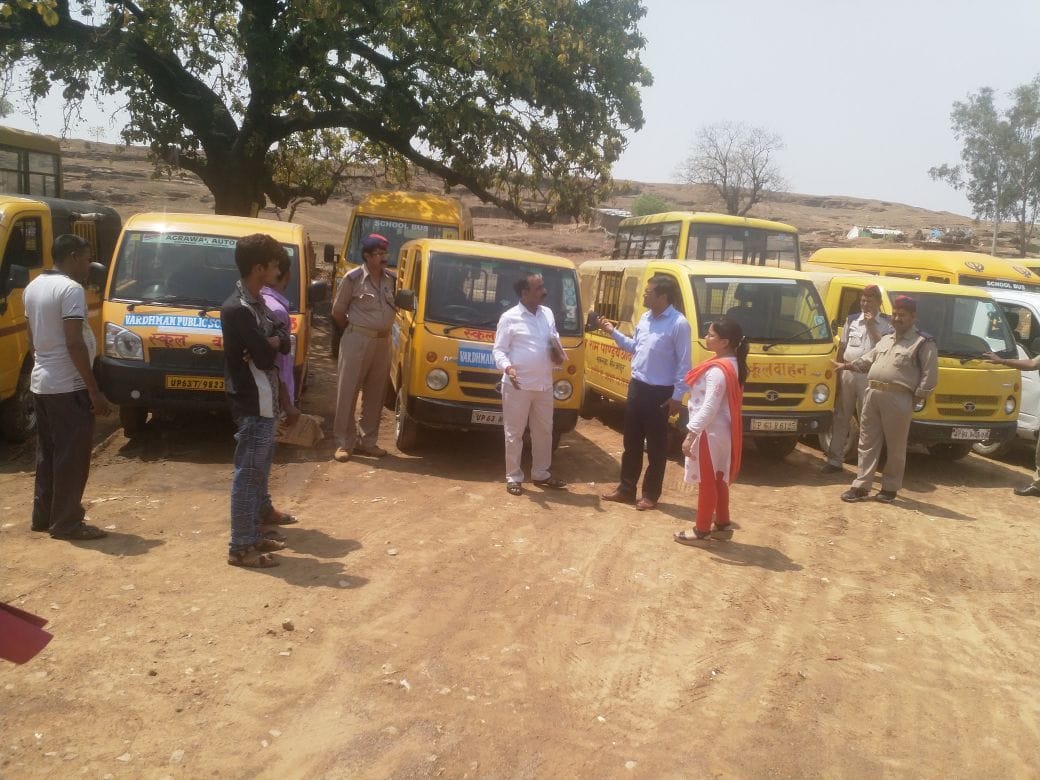 School vehicles checking in varanasi