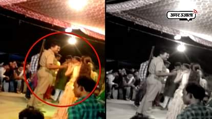 VIDEO: ASI and constable of up police showers money note on bar girls in unnao 