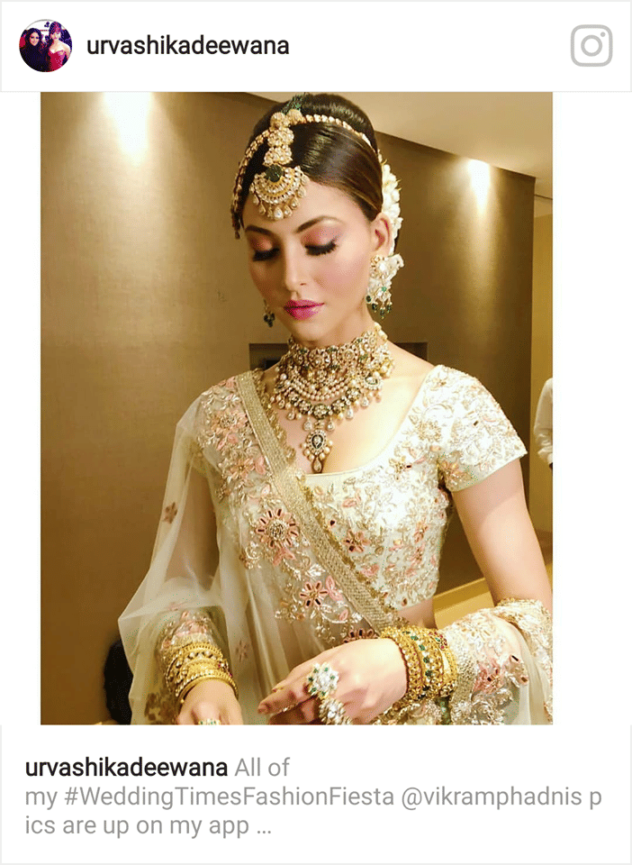 Urvashi rautela bridal look photos viral on social media, dehradun