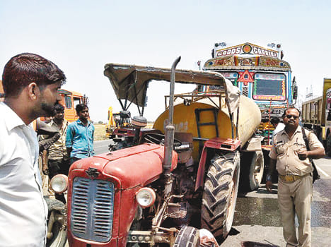 Two killed, including tractor driver, collided with truck collision