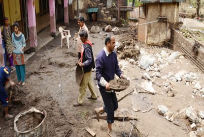 devastated by cloudburst and flash floods in basantpur shimla