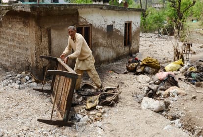 devastated by cloudburst and flash floods in basantpur shimla