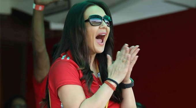 ipl match, kings XI punjab owner Preity Zinta in Mohali Stadium