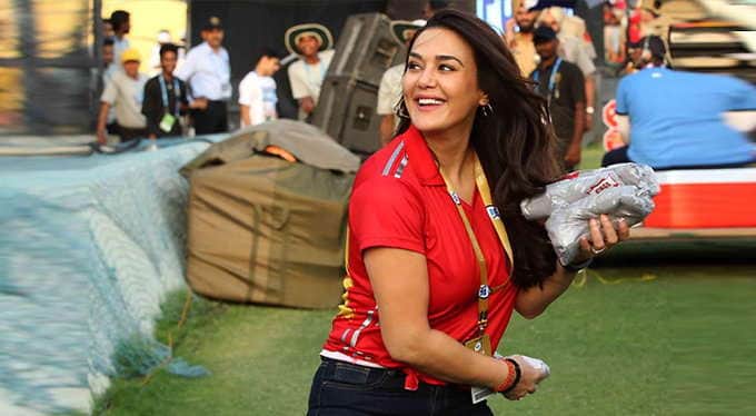 ipl match, kings XI punjab owner Preity Zinta in Mohali Stadium