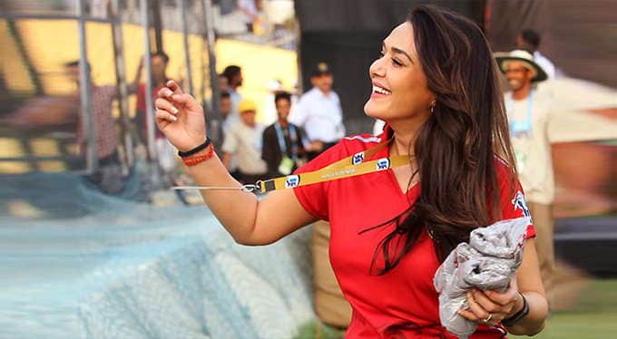 ipl match, kings XI punjab owner Preity Zinta in Mohali Stadium