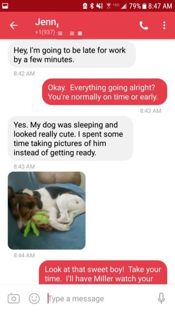 Chat snapshot viral on social media of a boss who replied to woman running late Message 