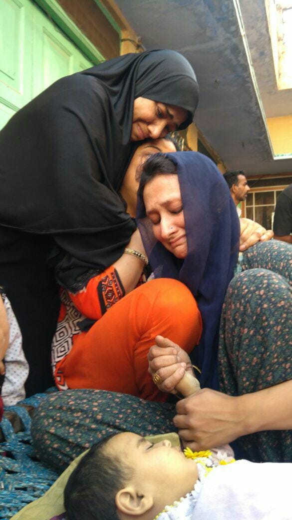 girl child died due to fall building