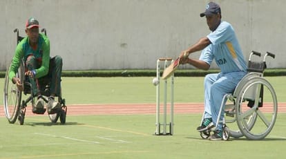 Vicky selection in the wheelchair national cricket team at shamli