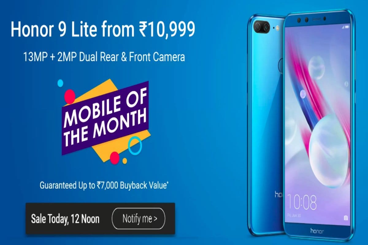 Honor 9 Lite sale Today Via Flipkart in India, this phone comes with 4 Cameras