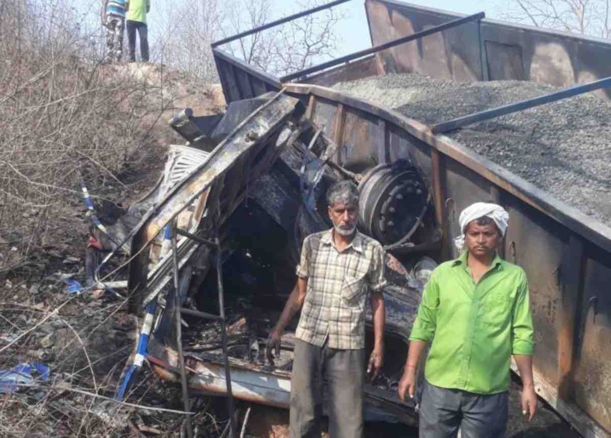 Trailer driver died in road aacident due to fire