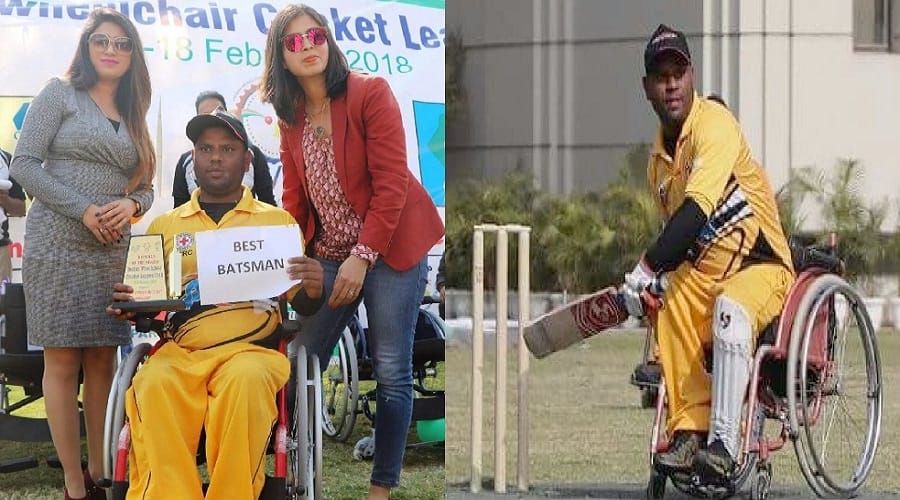 Vicky selection in the wheelchair national cricket team at shamli