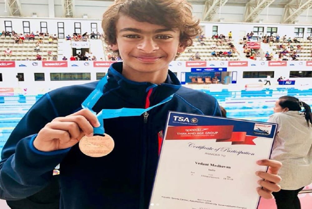 actor R Madhavans son Vedaant wins a bronze for India in Thailand