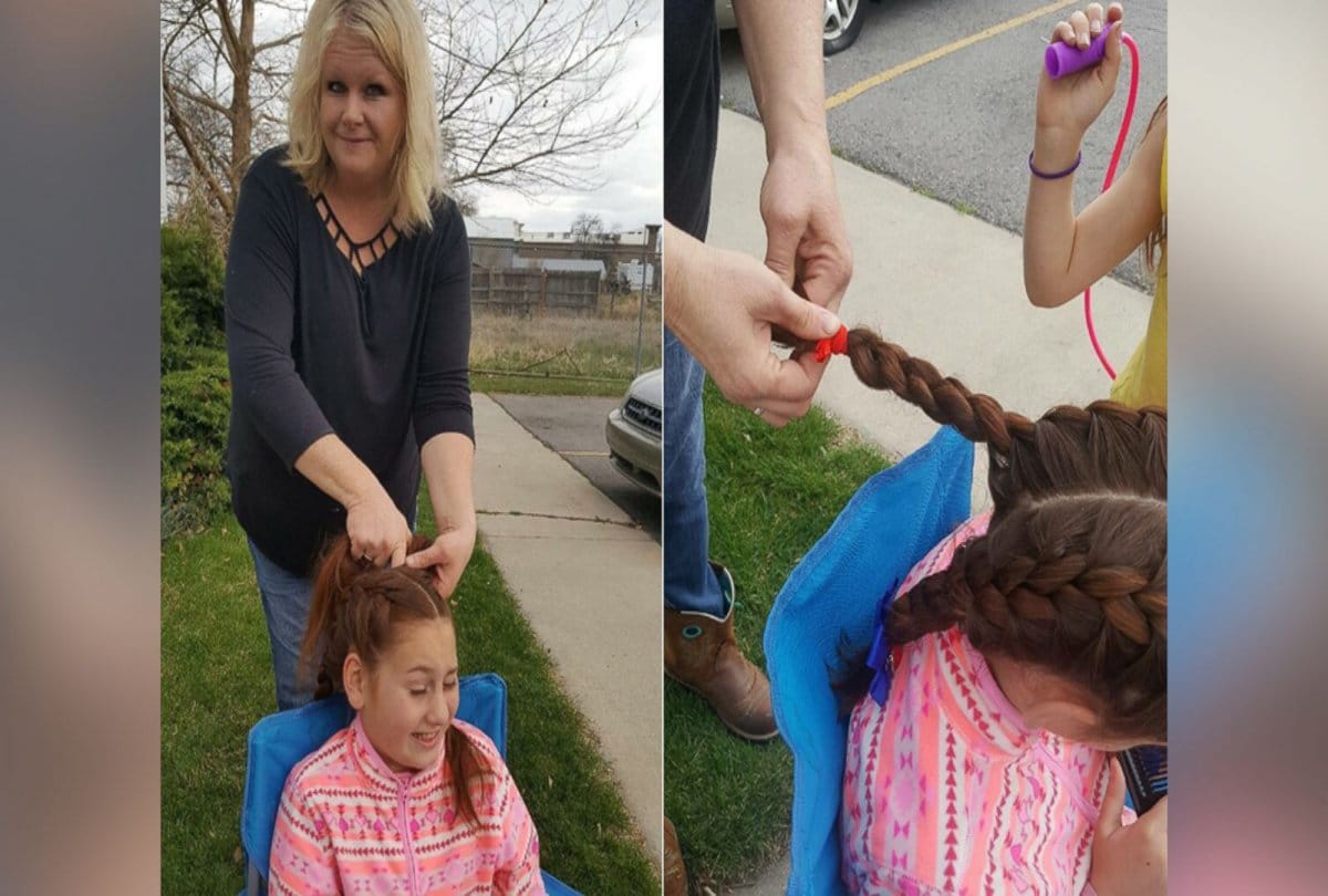 Kind hearted bus driver braids hair for girl whose mother die