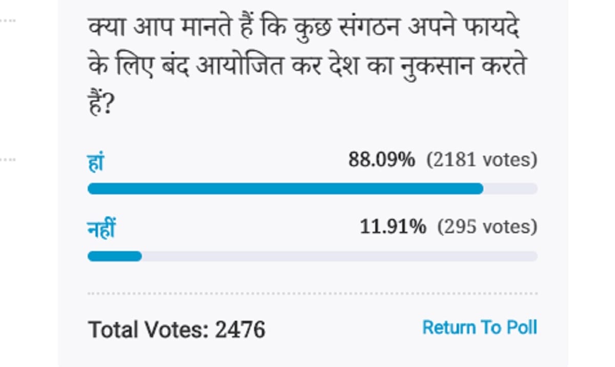 Amar Ujala Poll: organizations damage the country by holding bandh protest for benefit