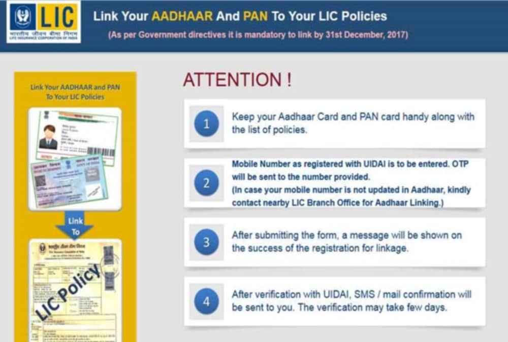 Easy Way to lic policy aadhaar linking