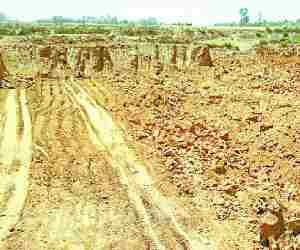 Illegal excavation by JCB