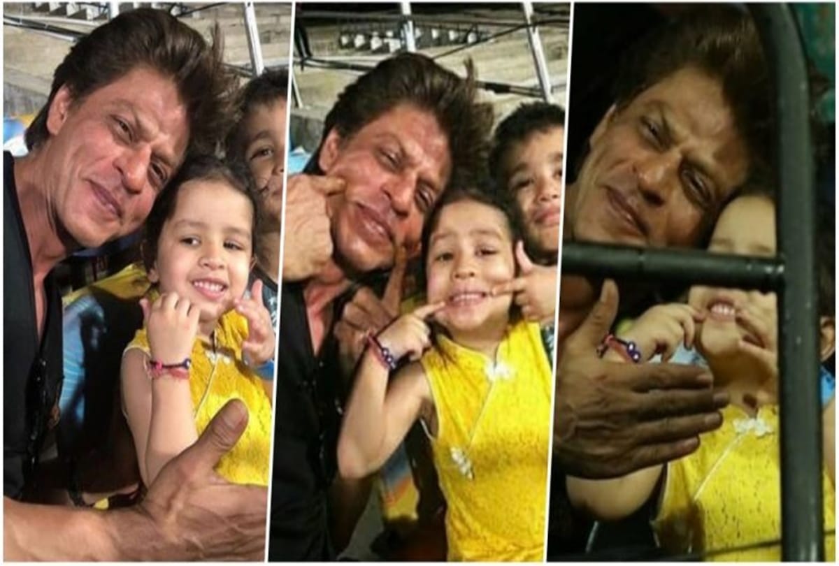 IPL 2018: Shahrukh khan having superb time with Dhoni daughter ziva