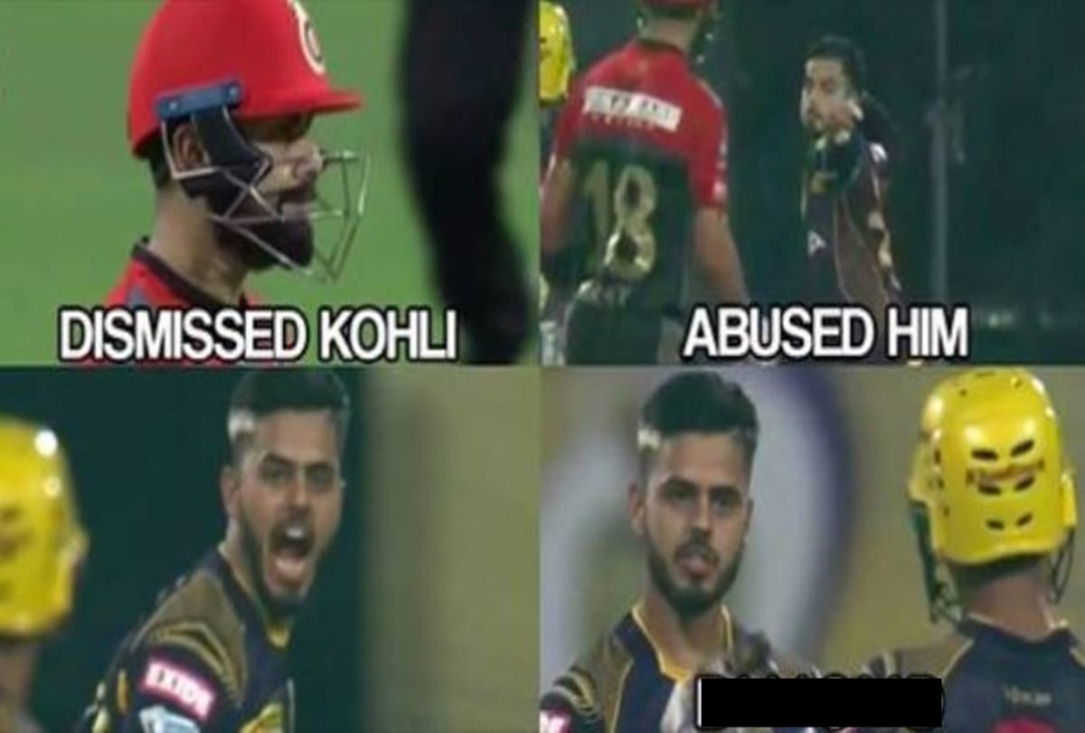 IPL 2018: Virat Kohli gifts Nitish rana cricket bat after all conflict