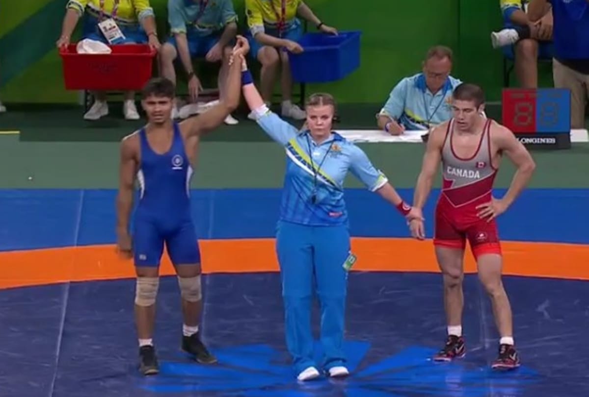 CWG 2018: Wrestler Rahul Aware wins gold medal in mens 57 kg freestyle