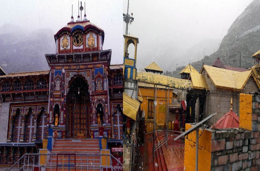 snowfall in badrinath and hemkund sahib uttarakhand