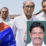 दिग्विजय सिंह के साथ अमृता राय (इनसेट में मनोहर ऊंटवाल)