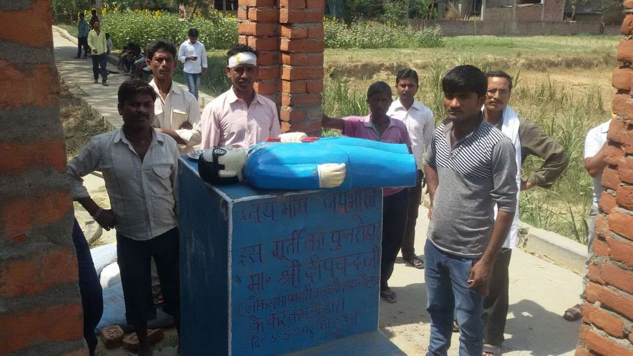 Ambedkar statue broken in three district of purvanchal
