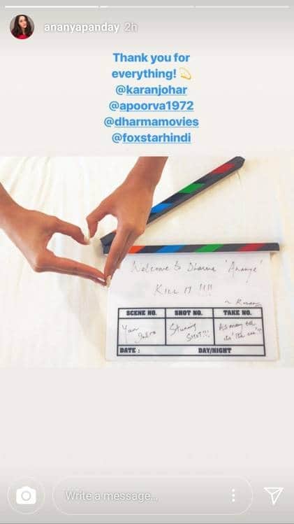 Student of the Year 2 Ananya Pandey Instagram Story from Dehradun sets 