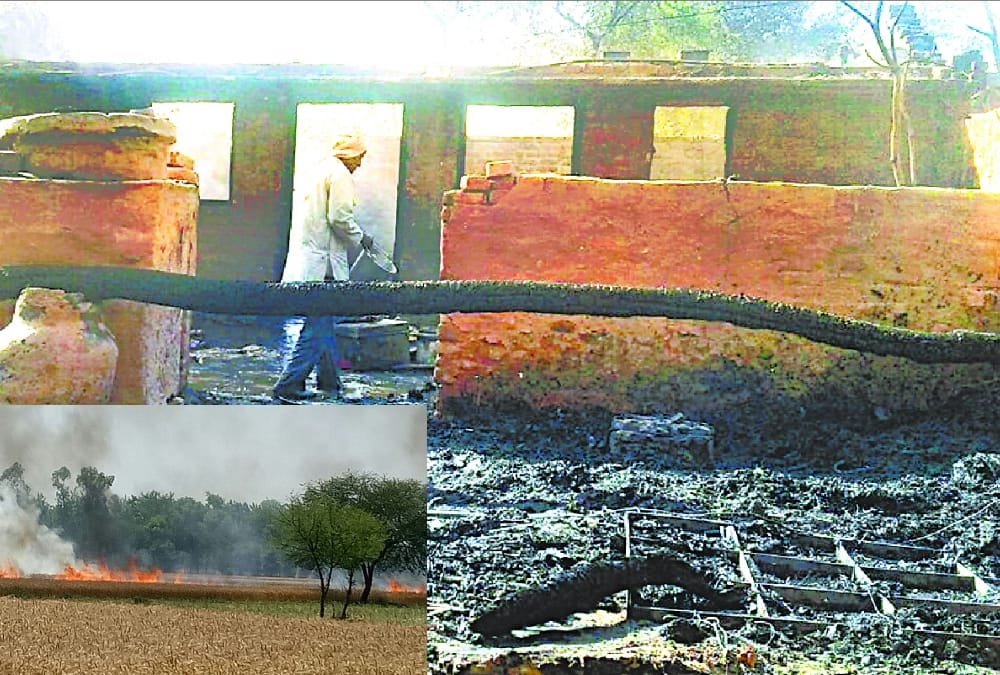35 houses burnt in bahraich.