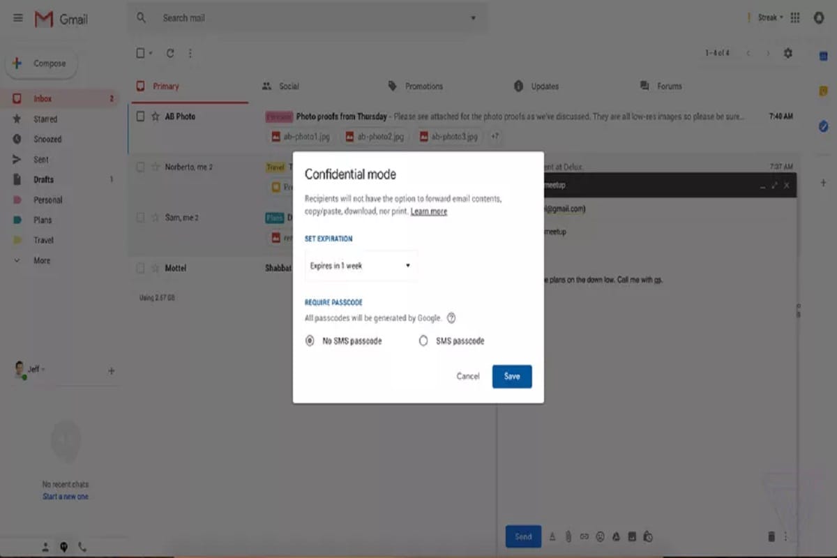 Gmail gets’s new design including Confidential Mode