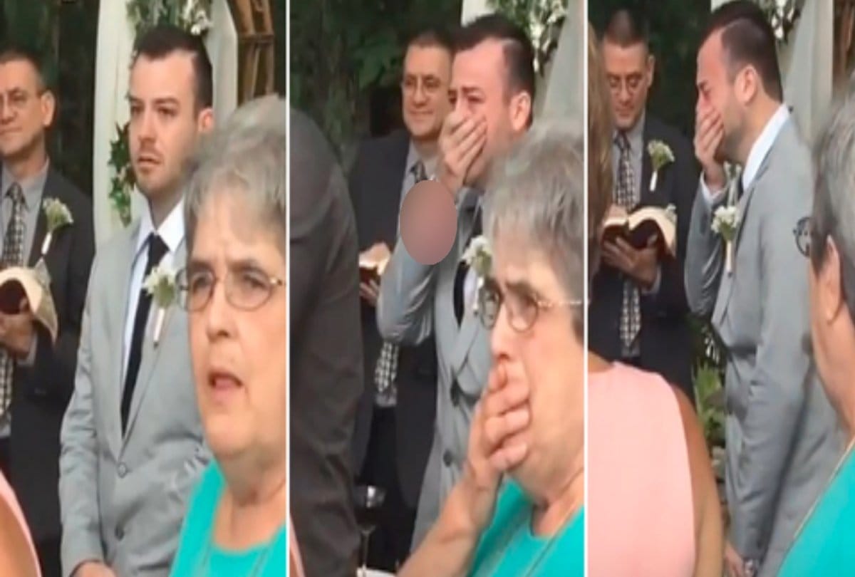 When groom sees bride he lost Patience and started crying in joy 
