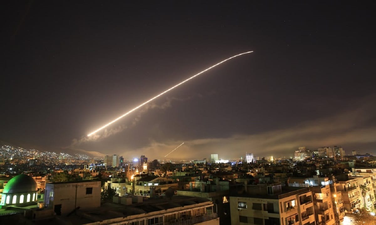 Missiles fired by Israeli warplanes struck a warehouse at Damascus International Airport