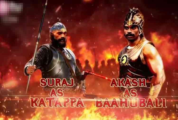 baahubali and katappa dancing with each other in tv viewers got shocked