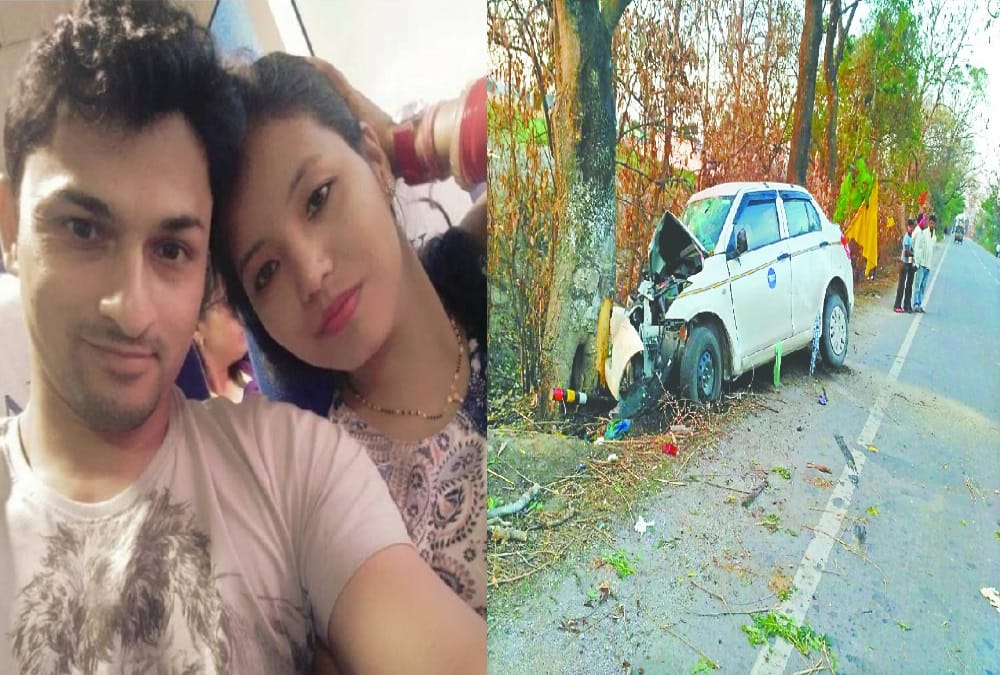 Funeral photos of of three dead bodies car accident in ramnagar 