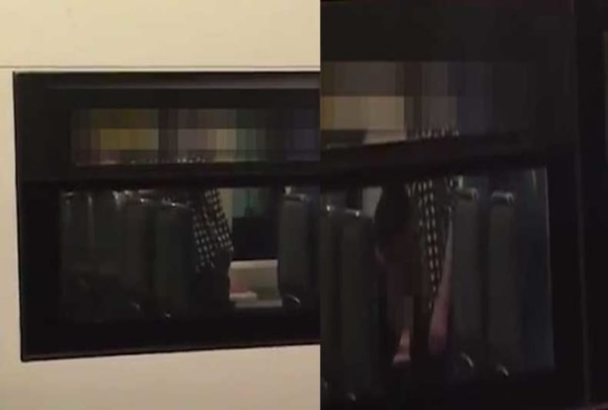 Couple getting intimate in train despite being filmed