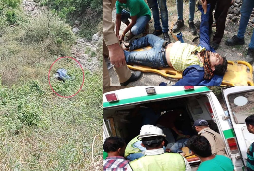 Road accident in tehri Bank manager dead body rescue photos