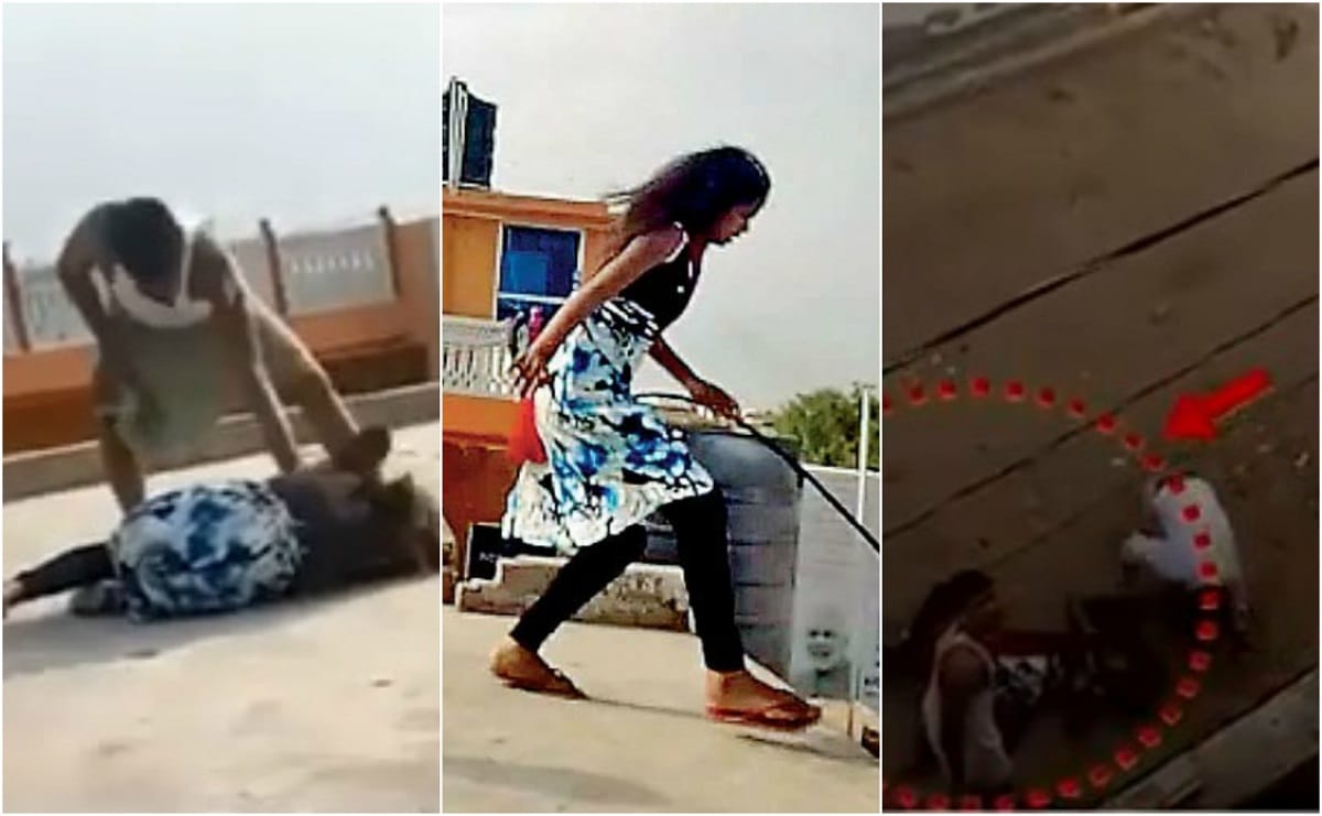 VIDEO: 12-year old girl jumped from the roof of building to escape the wrath of her father