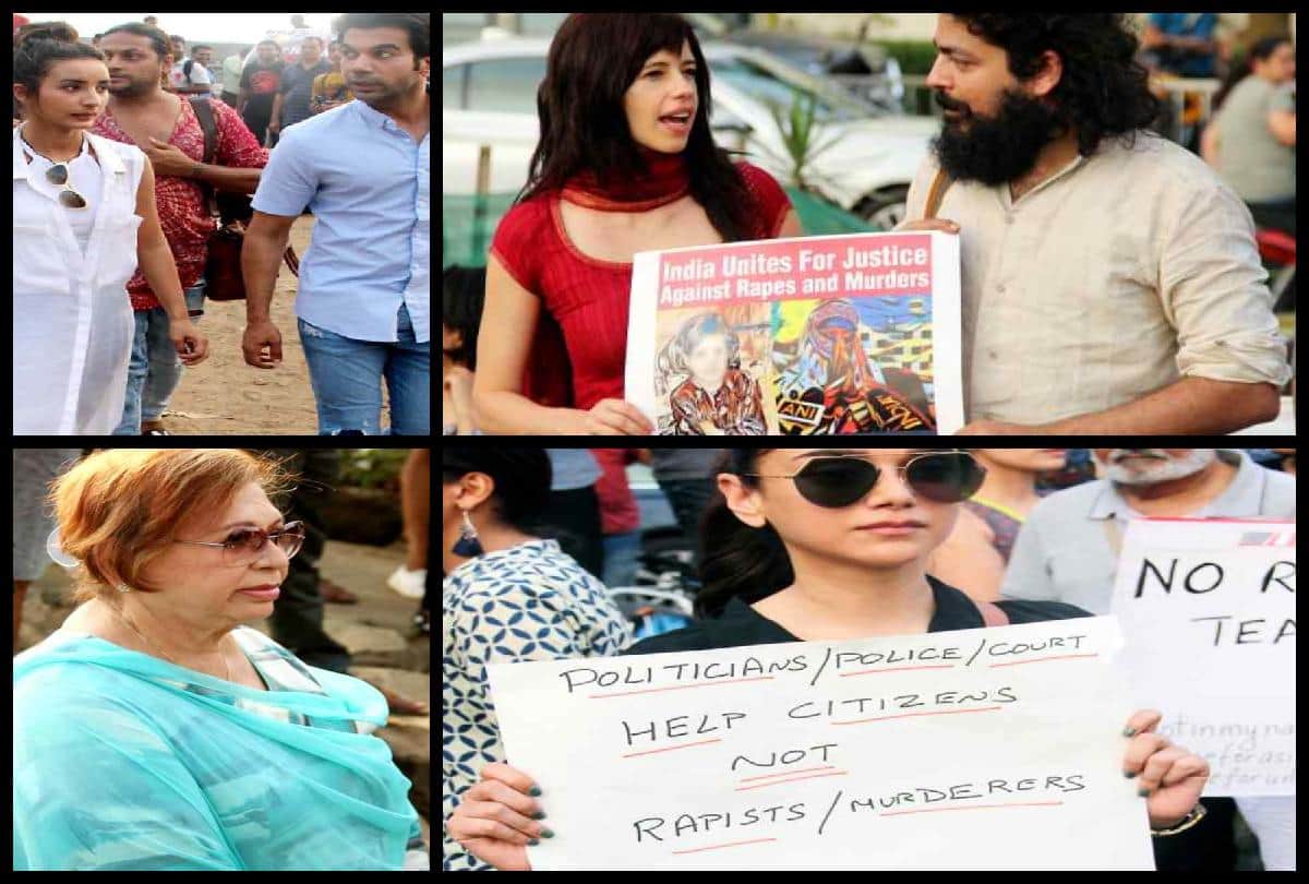 Bollywood Join Protest Demanding Justice For Unnao And Kathua Rape Victims At Carter Road In Mumbai