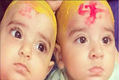 Naagin actor Kinshuk Mahajan twins mundan sanskar video viral on social Media
