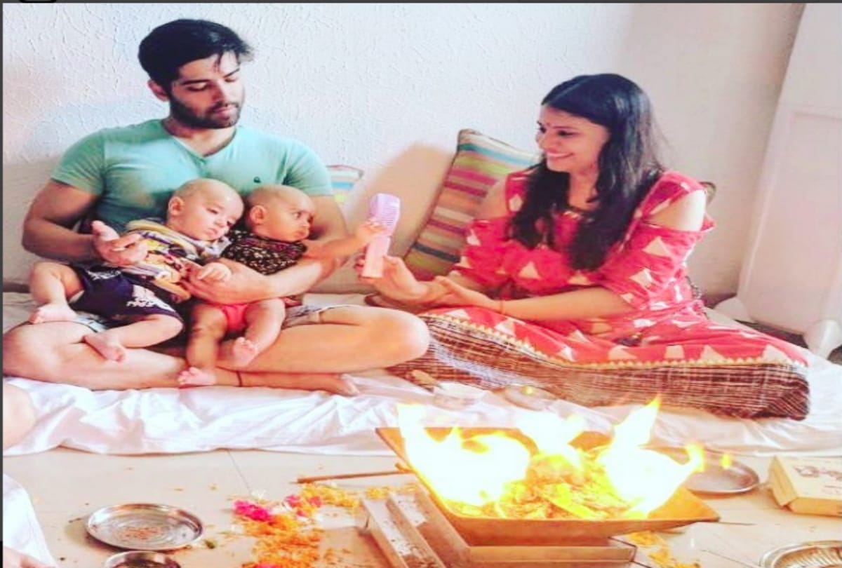 Naagin actor Kinshuk Mahajan twins mundan sanskar video viral on social Media