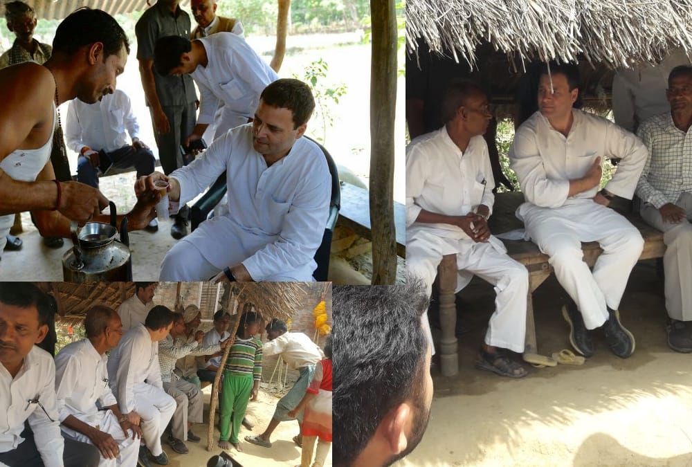 pics of rahul gandhi amethi visit first day.