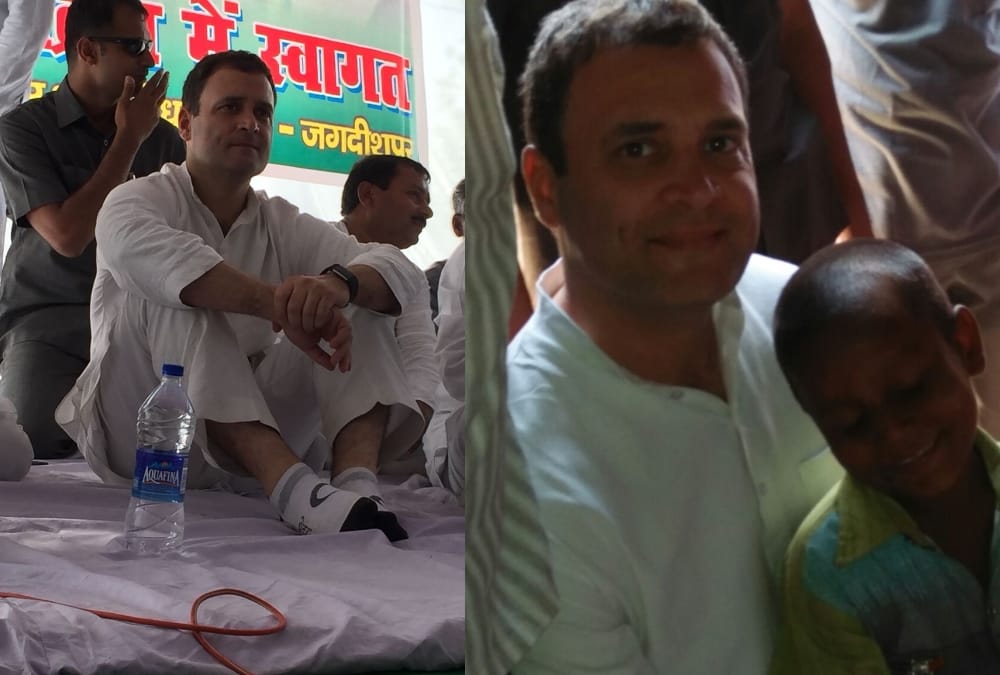 pics of rahul gandhi amethi visit first day.