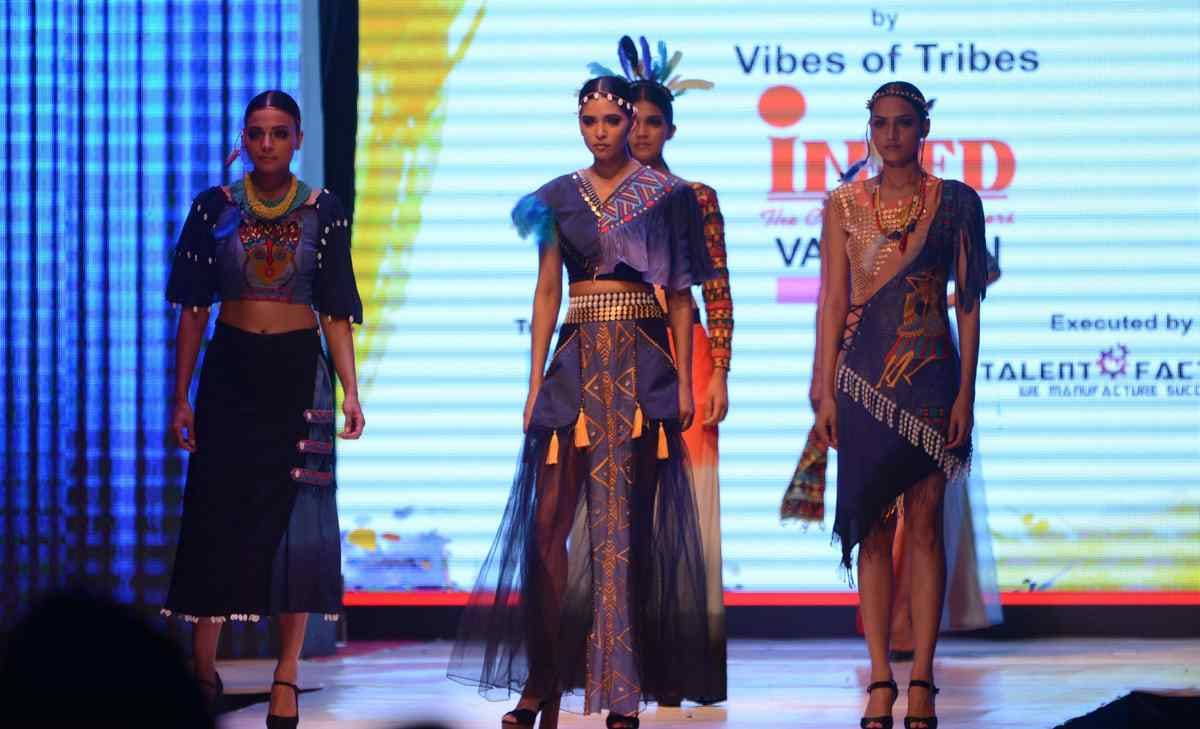 Models walk on the ramp in banaras club