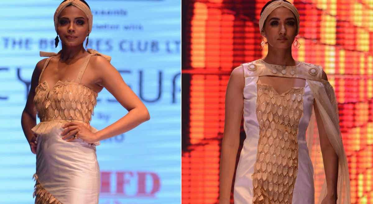 Models walk on the ramp in banaras club