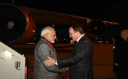 PM MODI ARRIVES STOCKHOLM AT ARLANDA AIRPORT MEETS JUBILANT INDIAN COMMUNITY IN SWEDEN