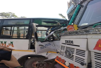 six passenger injured in a bus and truck collision