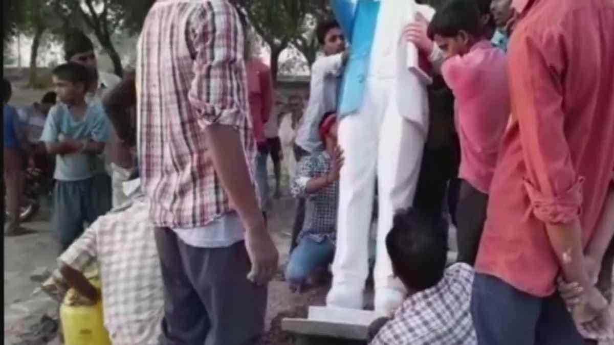 Ambedkar statue broken four time in this village in ballia