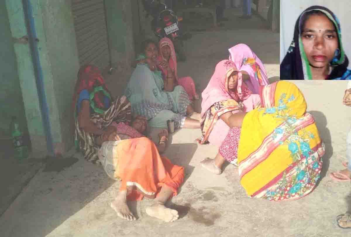 women dead body with gunpowder in up