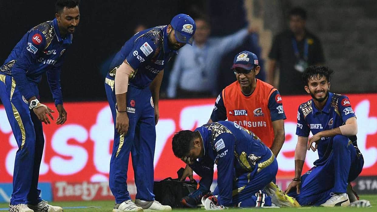 ishan kishan suffers nasty eye injury during mumbai indians vs royal challengers bangalore match